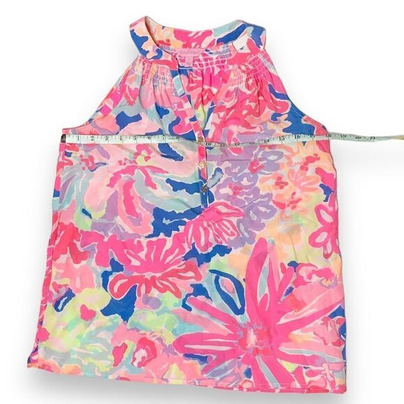 Lilly Pulitzer Bailey Multi Playa Hermosa Sleeveless Silk Top Women’s Size Small - Picture 11 of 12